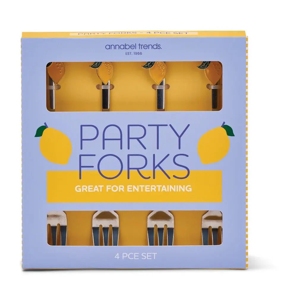 lemons party forks set of 4 citrus dessert forks