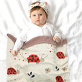 Lily Ladybird Baby Blanket cotton baby blanket with ladybird design 80x100cm