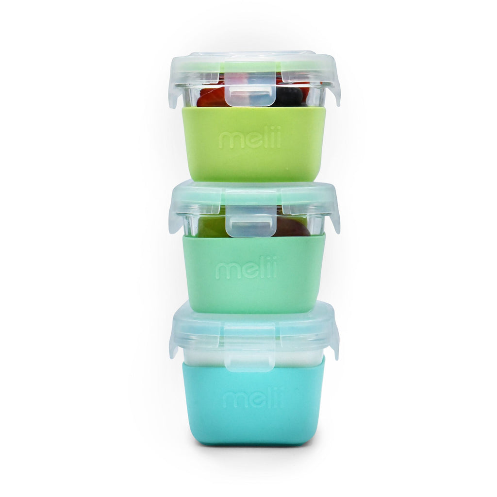 Melii Glass Containers with Sleeve - 3 pack
