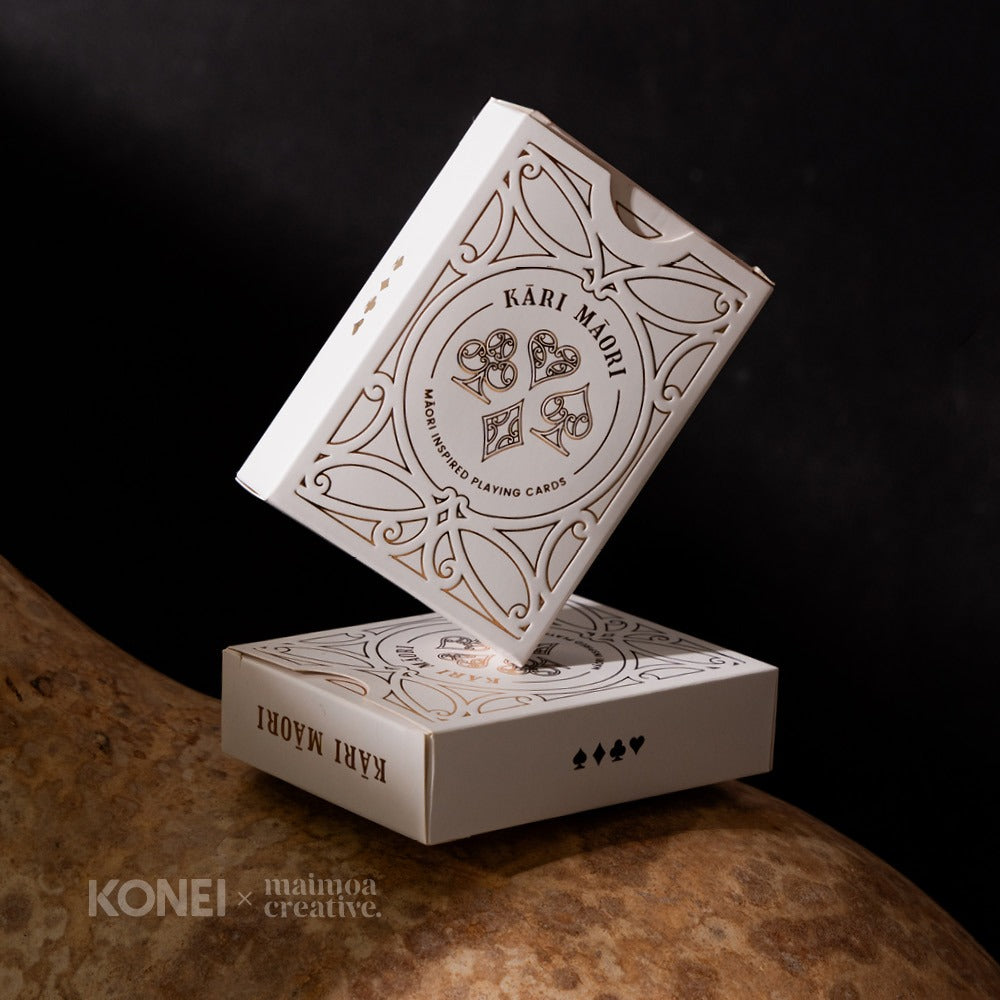Kāri Māori deck of playing cards featuring artwork by Jordyn Daniels