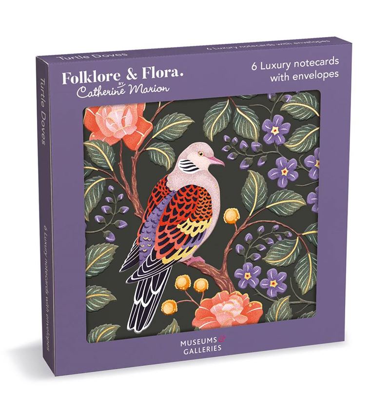 Turtle Doves 6 Pkt - Sq Luxury Notecard Wallet