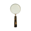 Magnifying Glass Horn Handle Nickel Finish