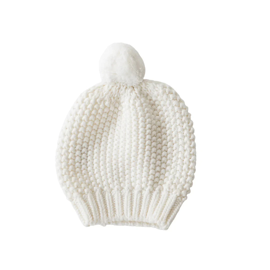 Mini Moss Baby Hat ivory soft cotton baby hat