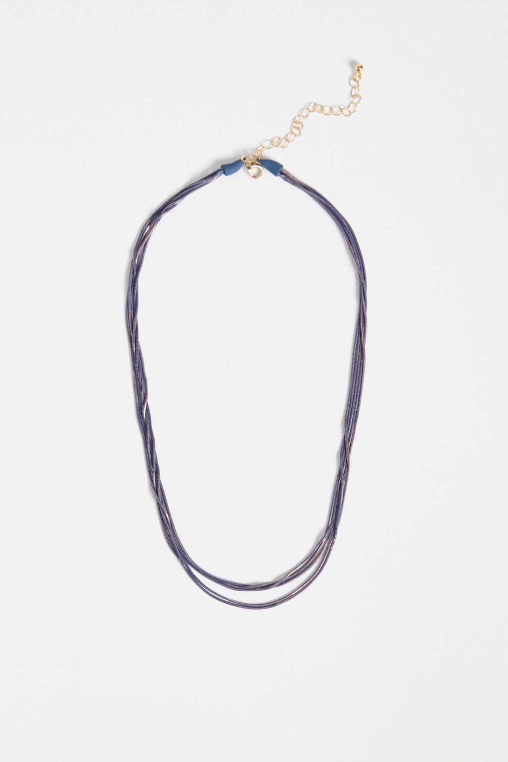 Lina Necklace Cobalt – delicate five-layer mesh chain necklace