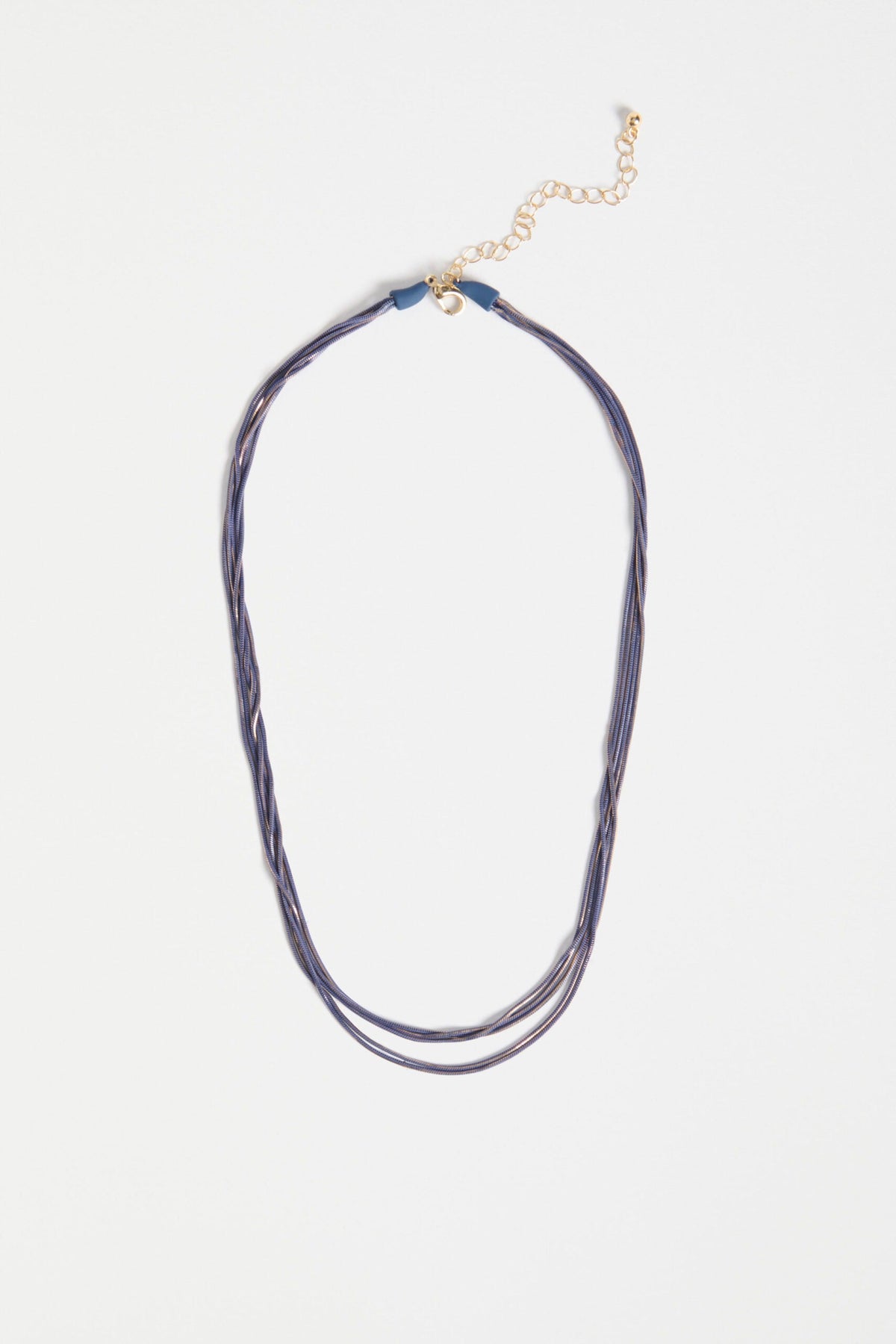 Lina Necklace Cobalt – delicate five-layer mesh chain necklace