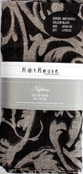 Napkin - Set/4 Black Scroll Jacquard