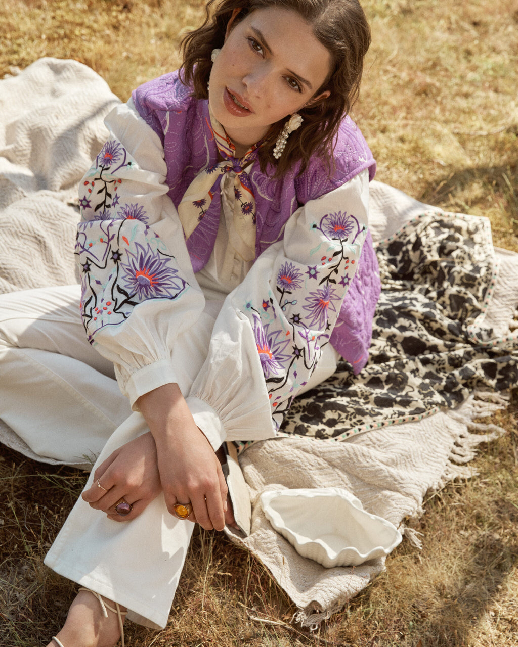 Blouse - Embroidery Purple