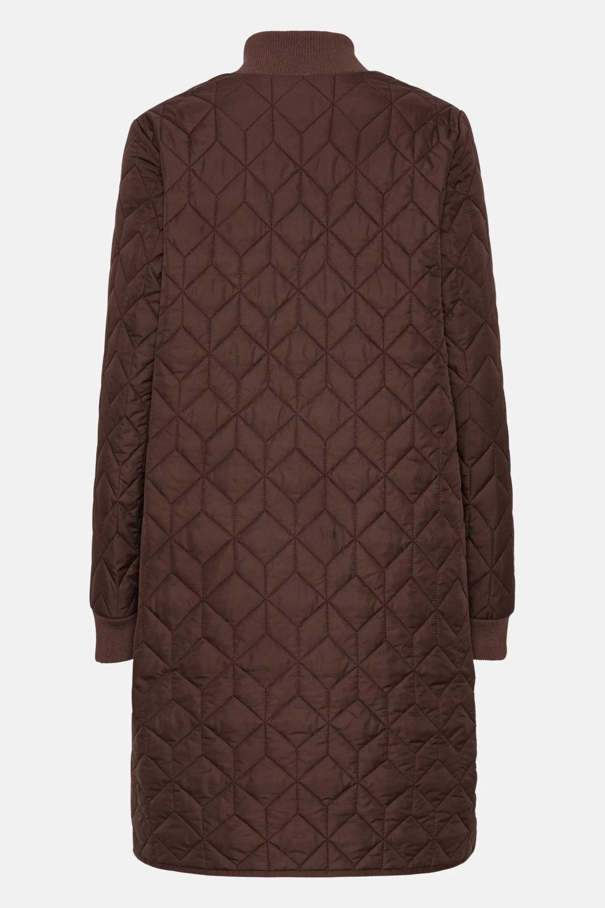 Art06 - Long Quilt Coat - Ebony
