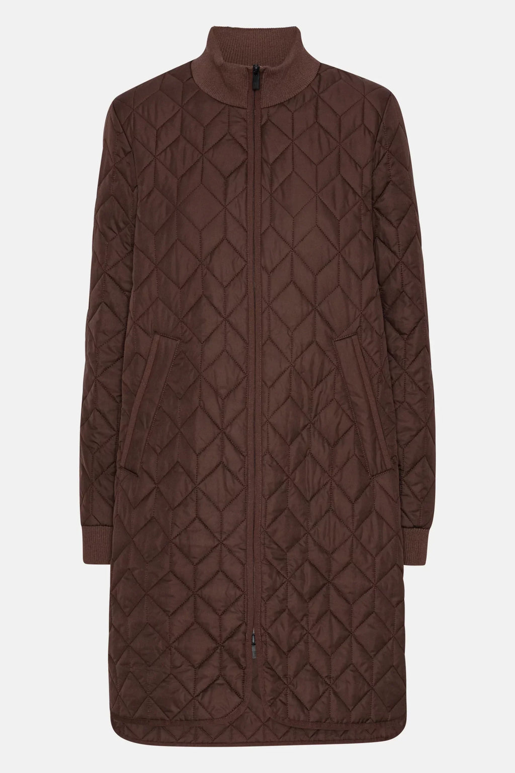 Art06 - Long Quilt Coat - Ebony