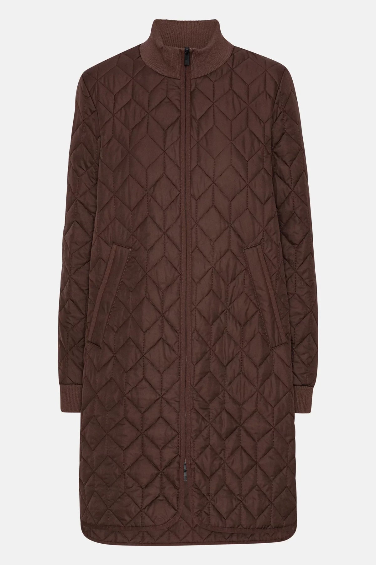 Art06 - Long Quilt Coat - Ebony