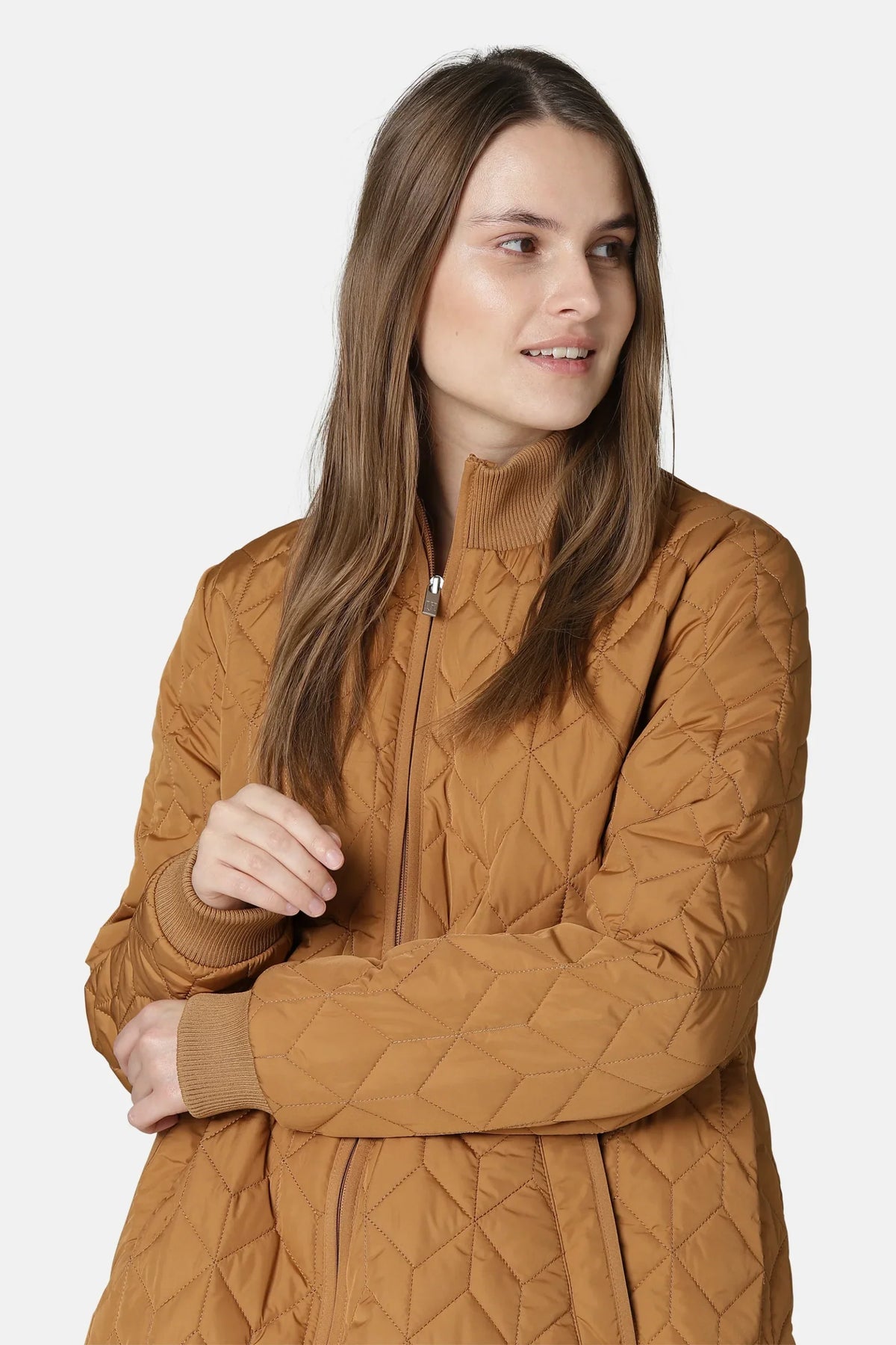 ART 06 Long Quilt Coat - Cashew
