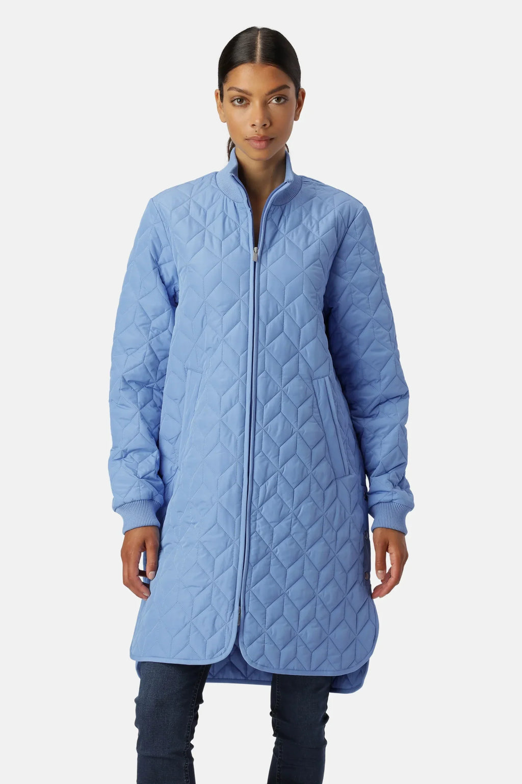 ART 06 Long Quilt Coat - Light Regatta