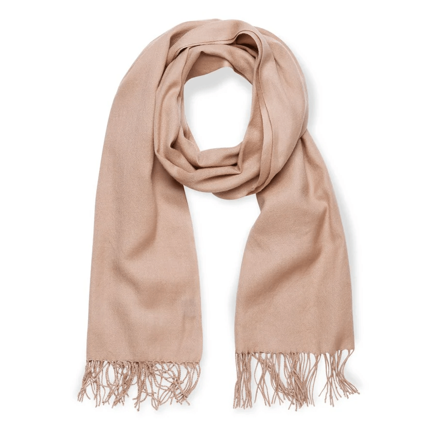 Camel Merino Wool Scarf – front view