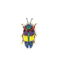 Rebbies Jewel Beetle Brooch handmade from cotton, Felt, Metal & Beads. 