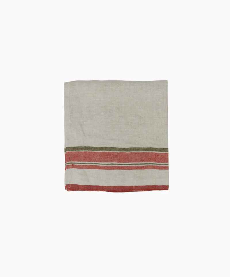 Red Selvedge Stripe Linen Napkin