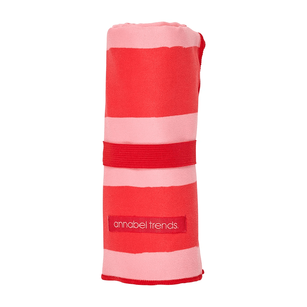 Red Stripe Beach Sand Free Towel