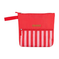 Red Stripe Beach Wet Pouch featuring vibrant red & pink stripes for a fresh, contemporary look.