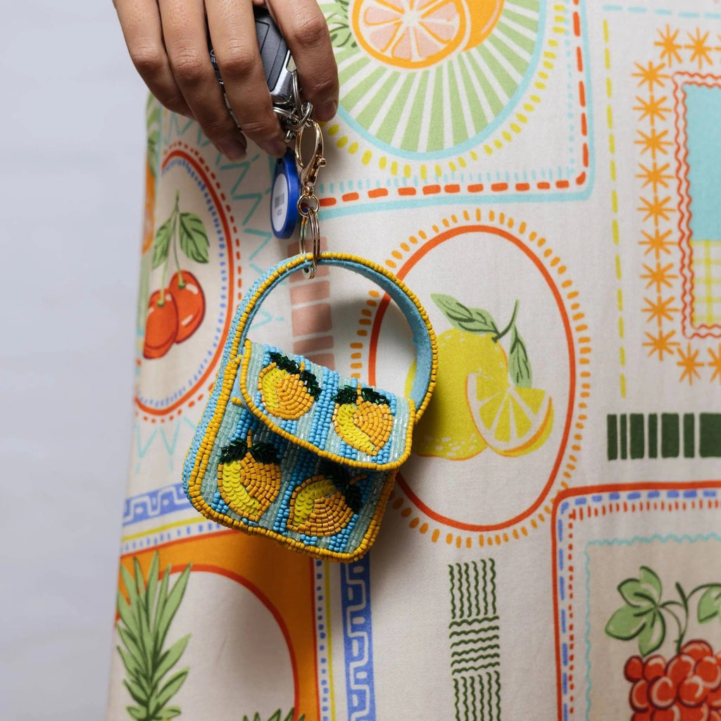 Mini Beaded Handbag Keychain - Limonade Daydream