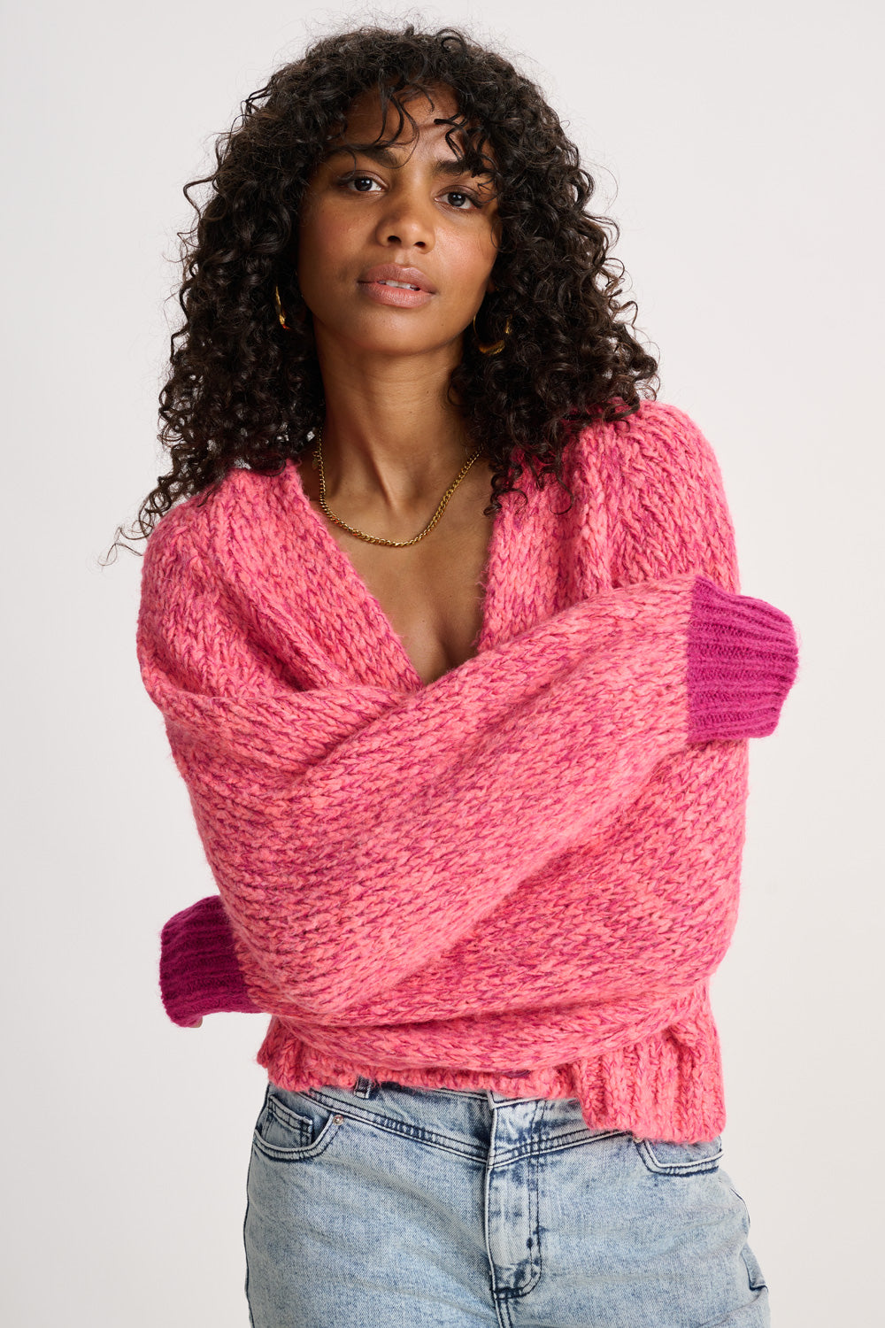 Cardigan - Fiery Pink