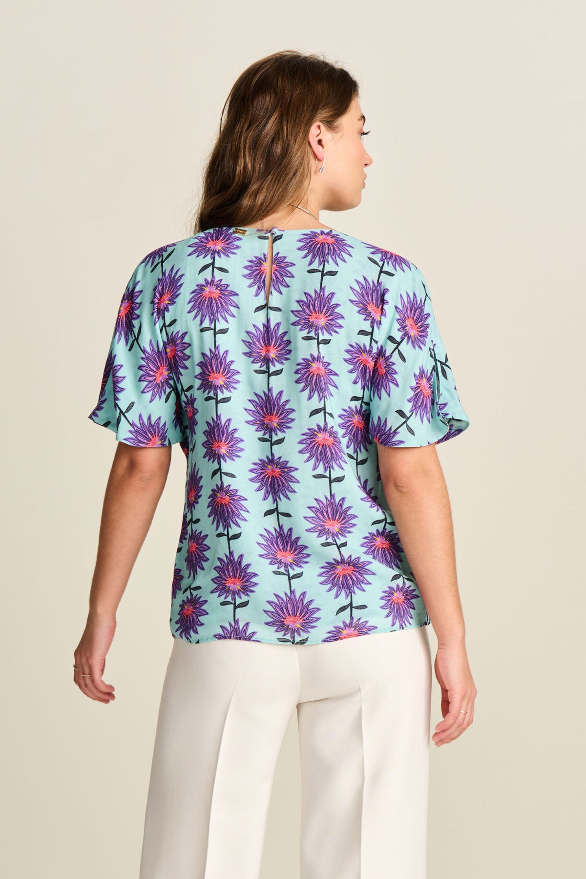 Top - Georgie Flower AQUA