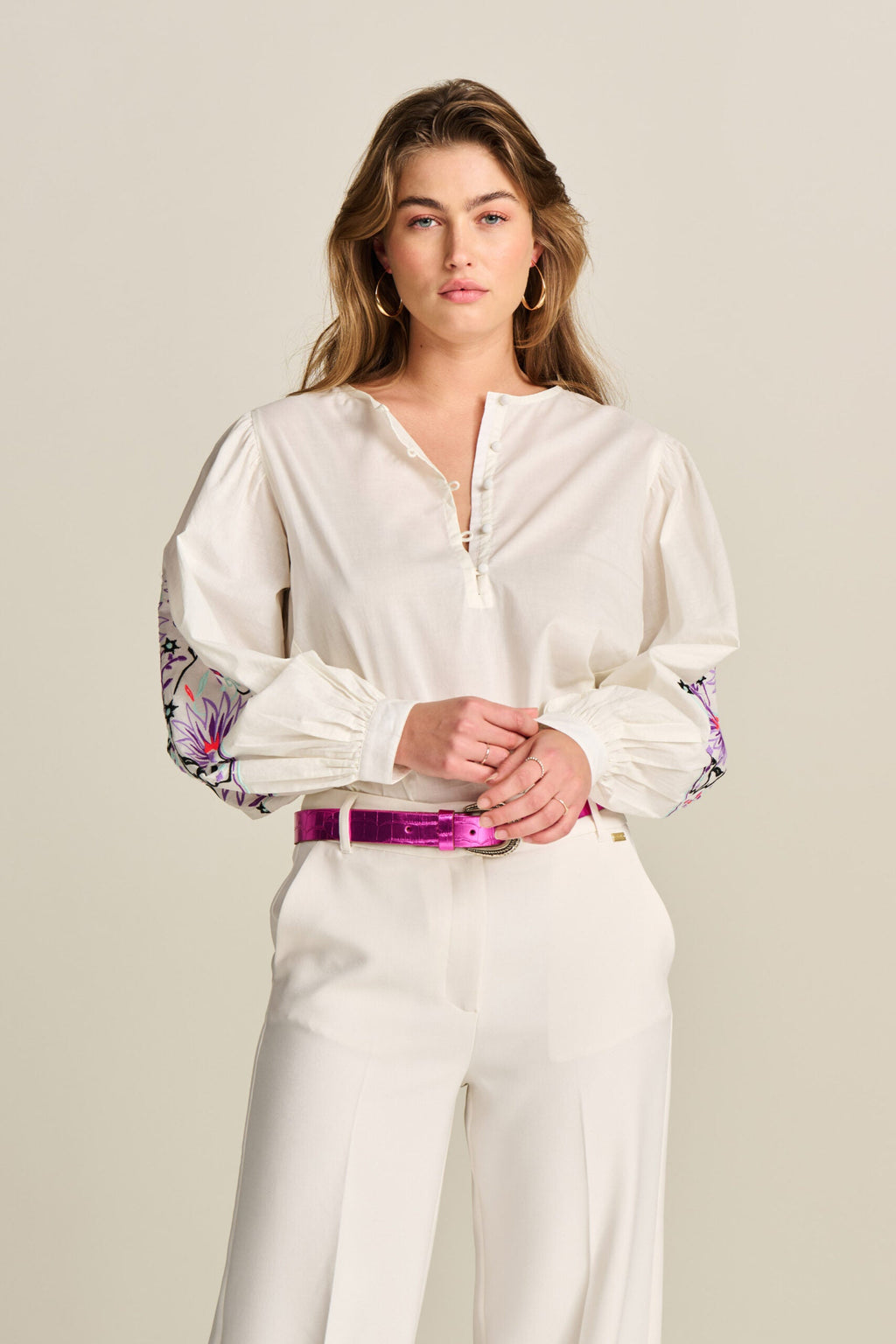 Blouse - Embroidery Purple