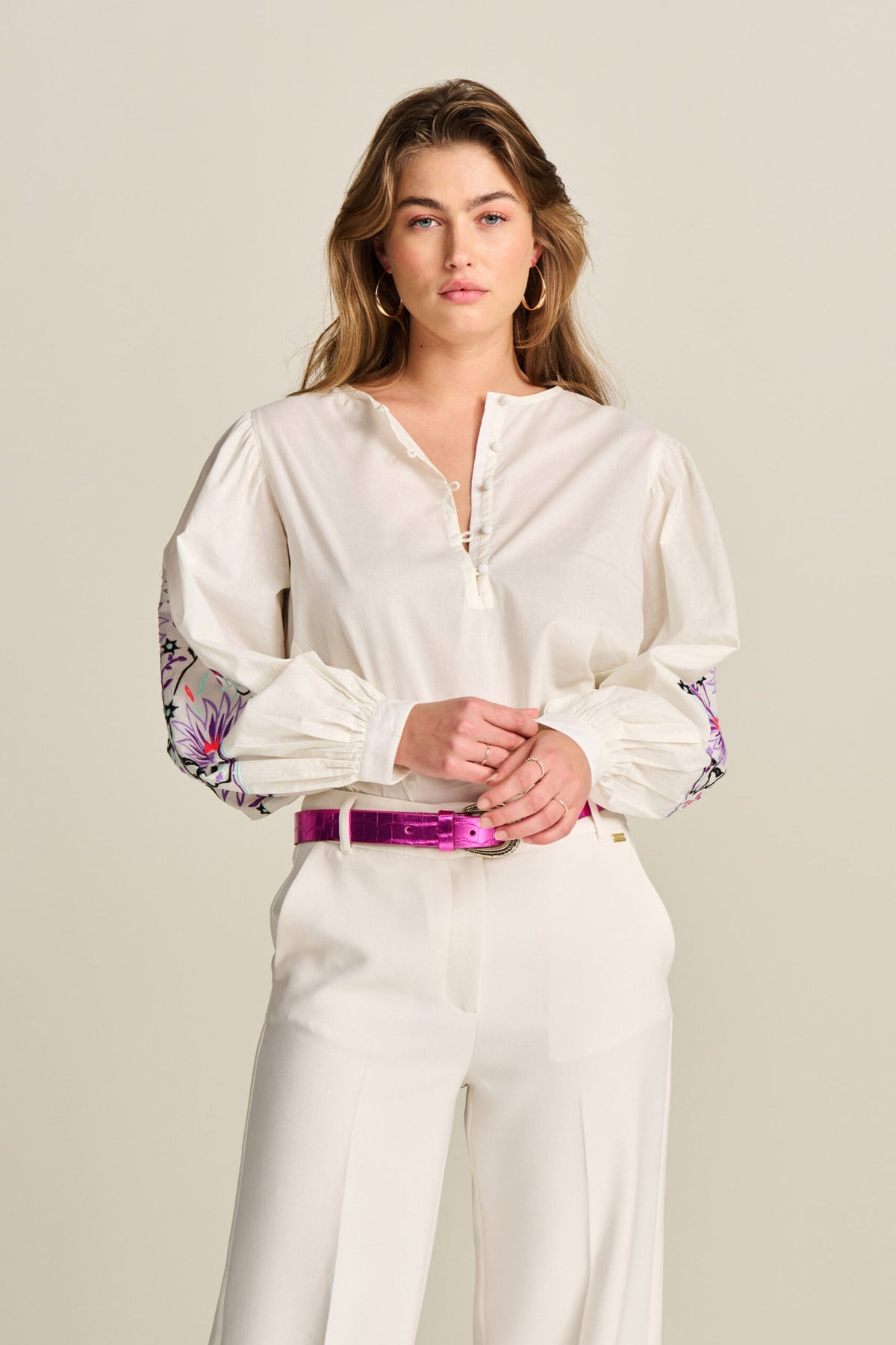 Blouse - Embroidery Purple