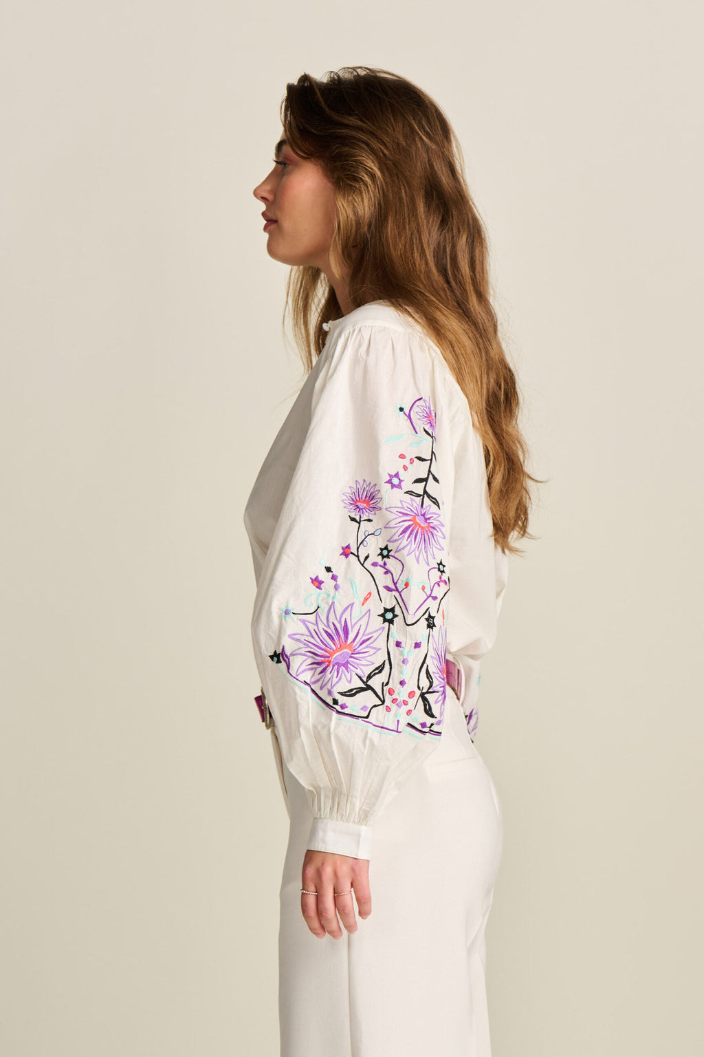 Blouse - Embroidery Purple