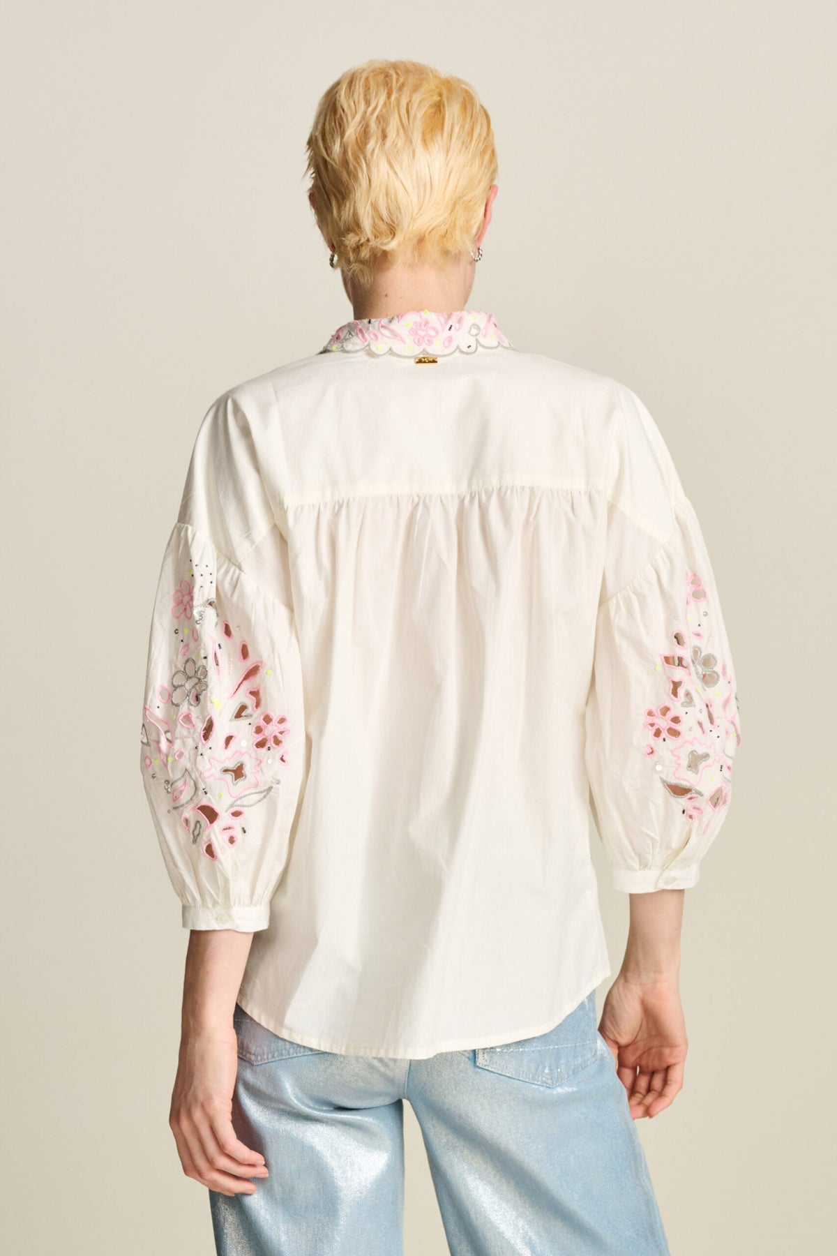 Blouse - Embroidery Blooming Ecru