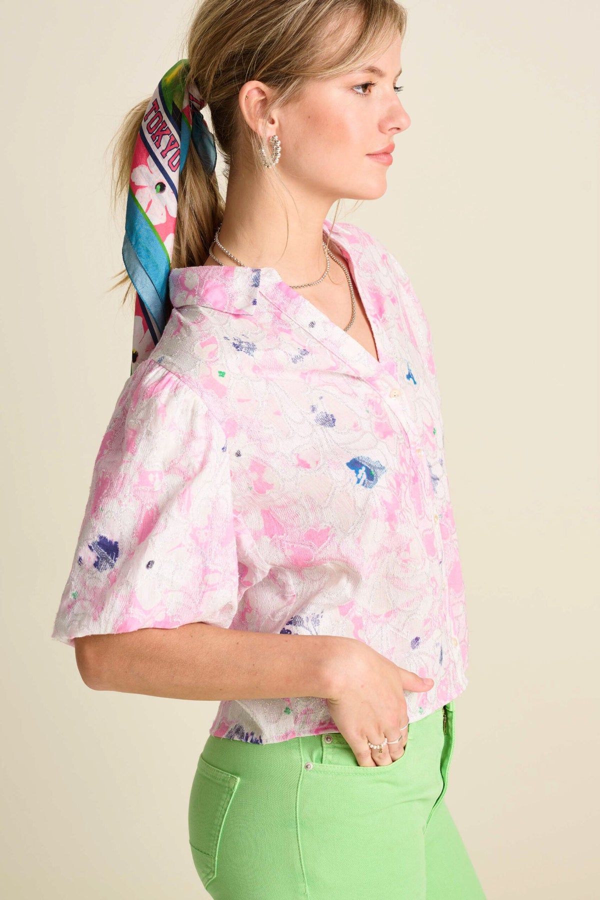 Blouse - Shine Lilies Pink