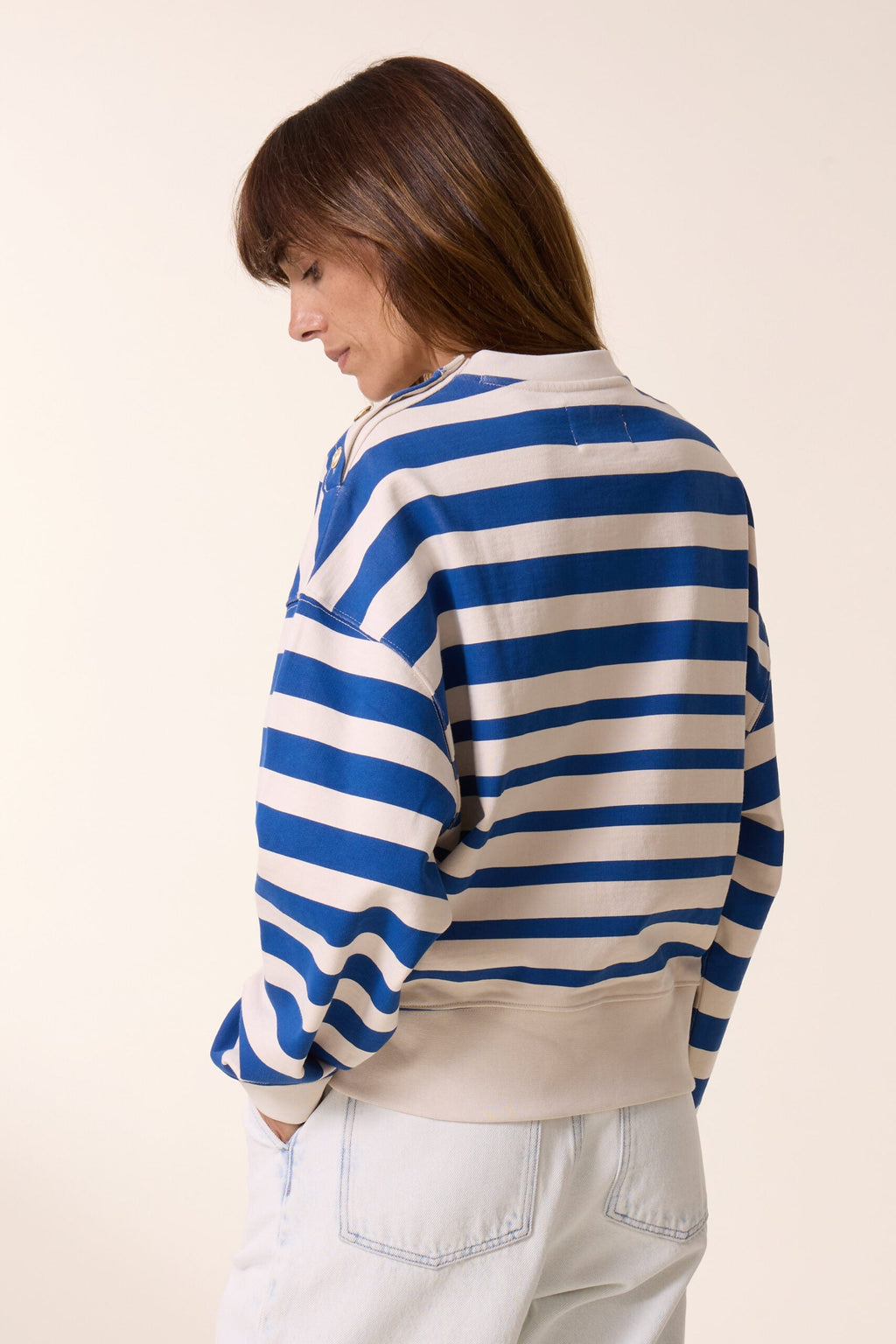Siena Stripe Sweatshirt  - Off White