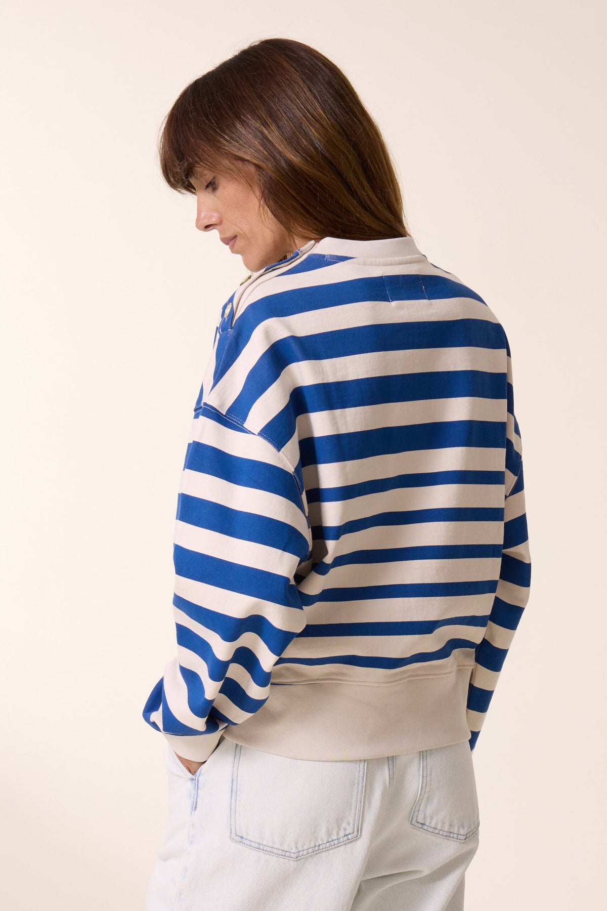 Siena Stripe Sweatshirt  - Off White