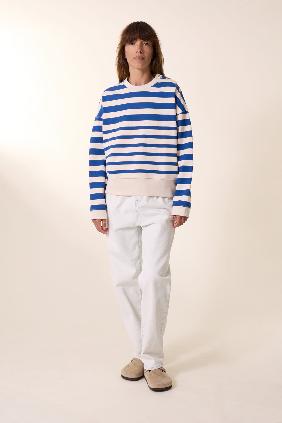 Siena Stripe Sweatshirt  - Off White