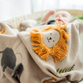 Safari Dreams Baby Blanket cotton baby blanket with safari animal design 80x100cm