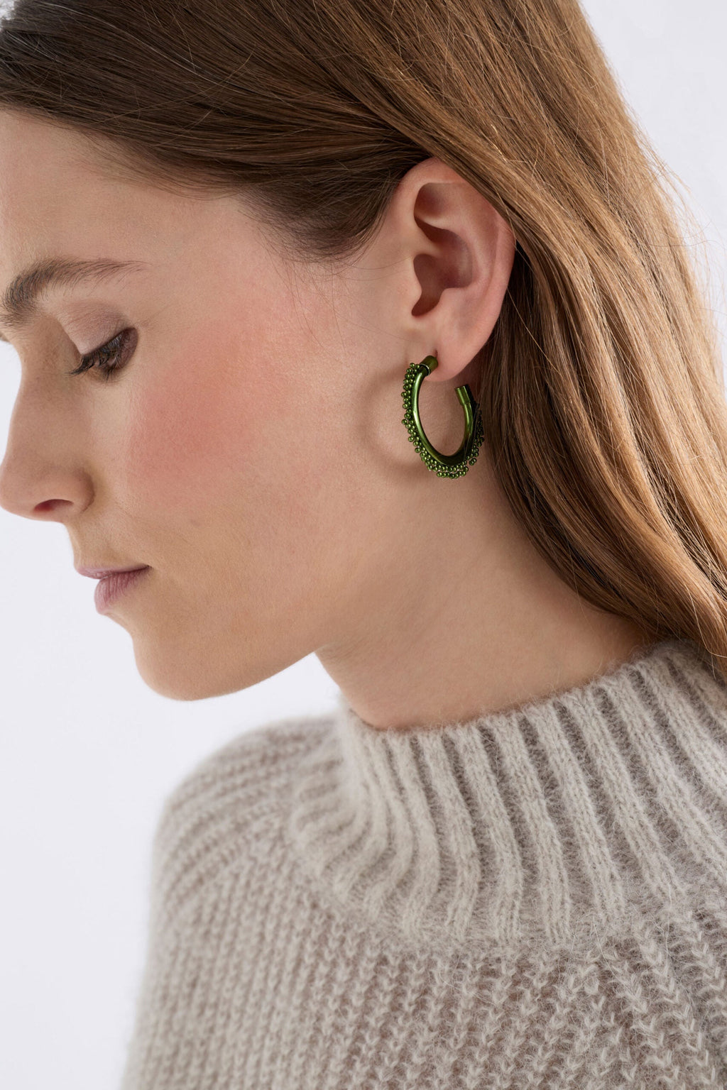 Satta Hoop Earring - Forest Green