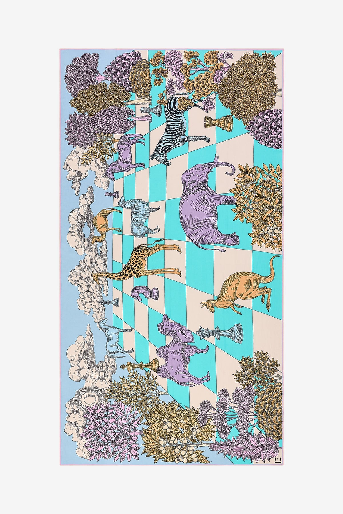 Inoui Scarf 100 MAGNUS SUMMER 100 x  190cm - Pastel