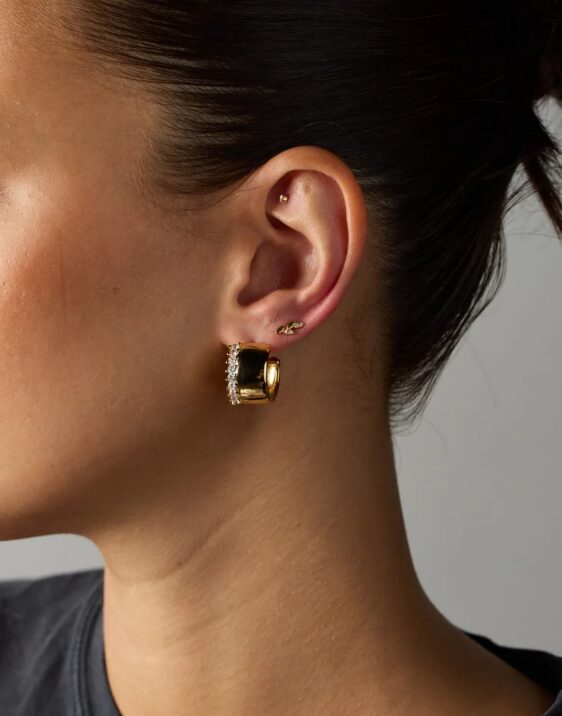 Crystal Leaf Stud Earring