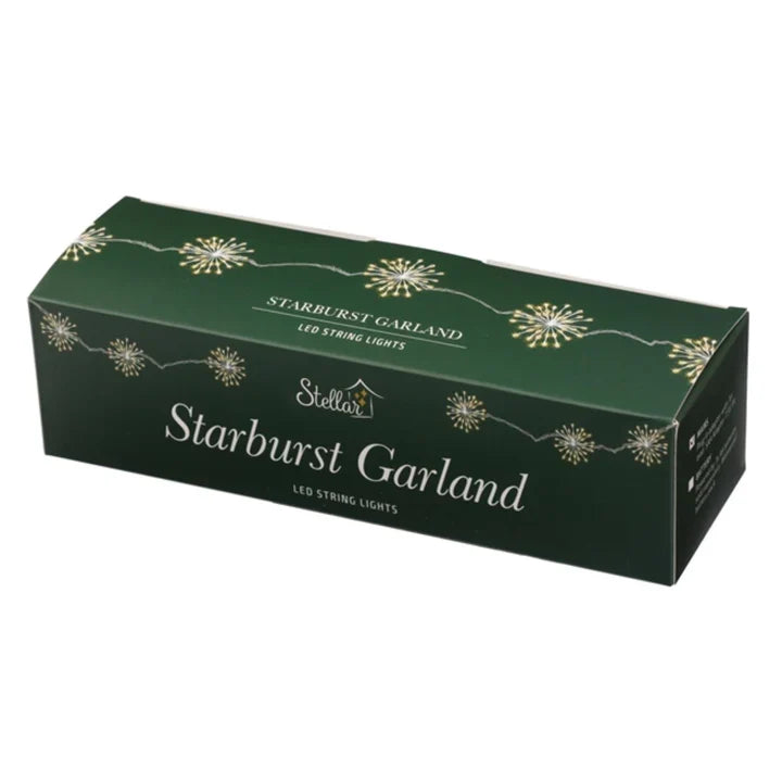 Starburst Garland Silver 5m Plug in SWW
