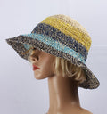 Woven Striped Bretton Hat