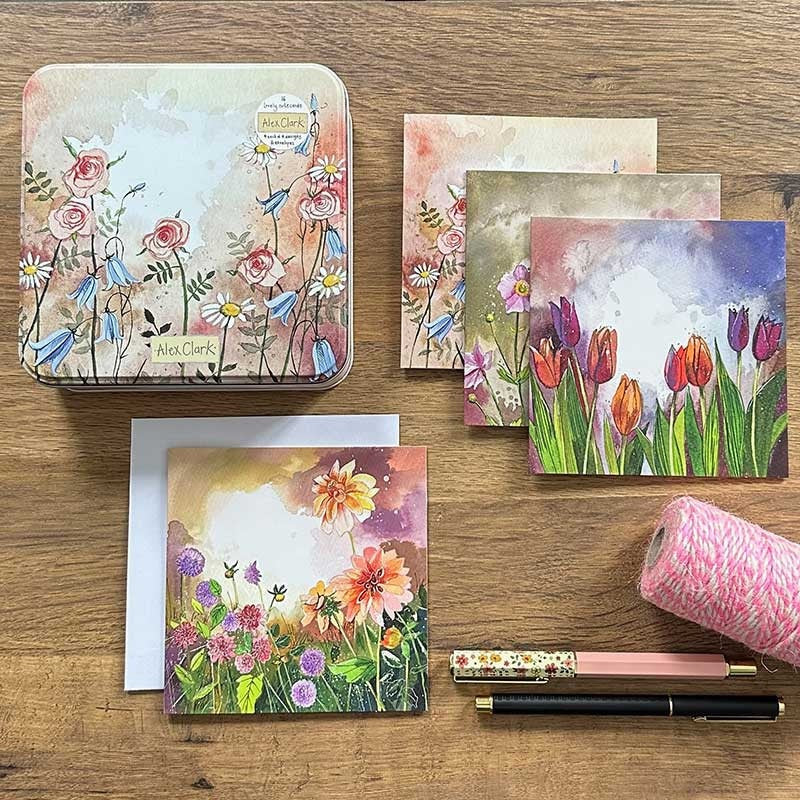 Floral Pinks Notecard Tin