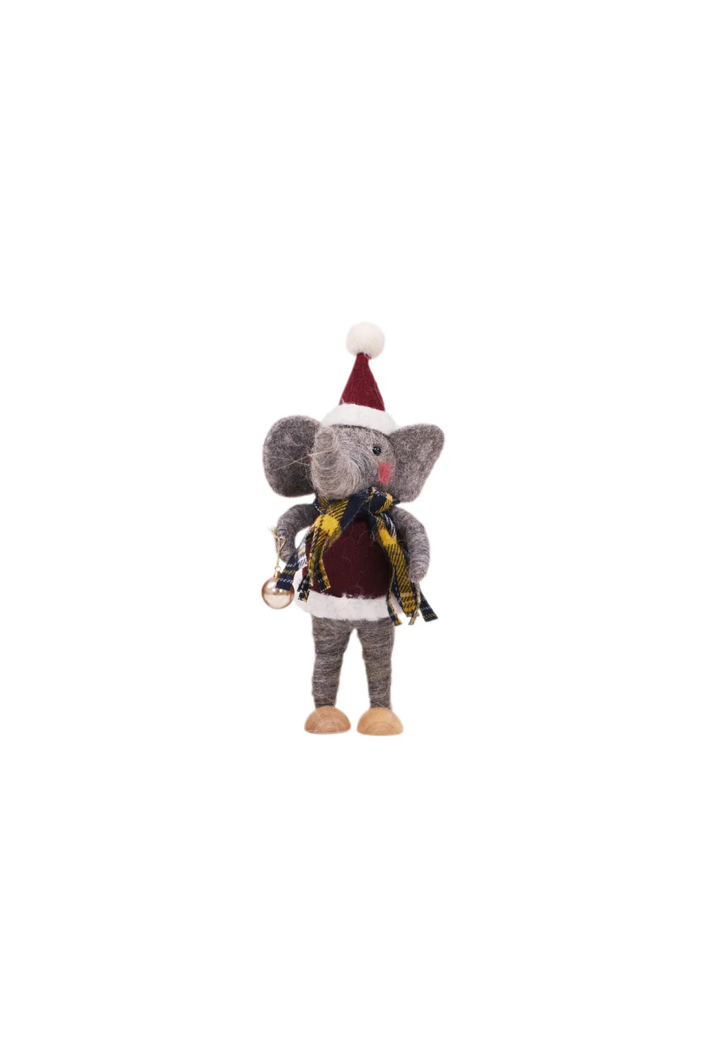 FELT Standing Elephant - Tartan Tony