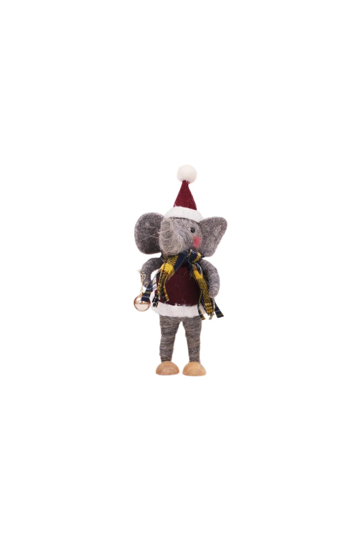 FELT Standing Elephant - Tartan Tony