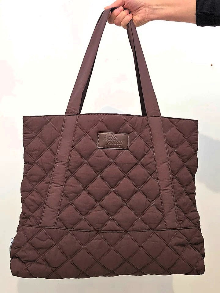 Taylor Tote Bag in cocoa brown – elegant everyday tote with structured base.