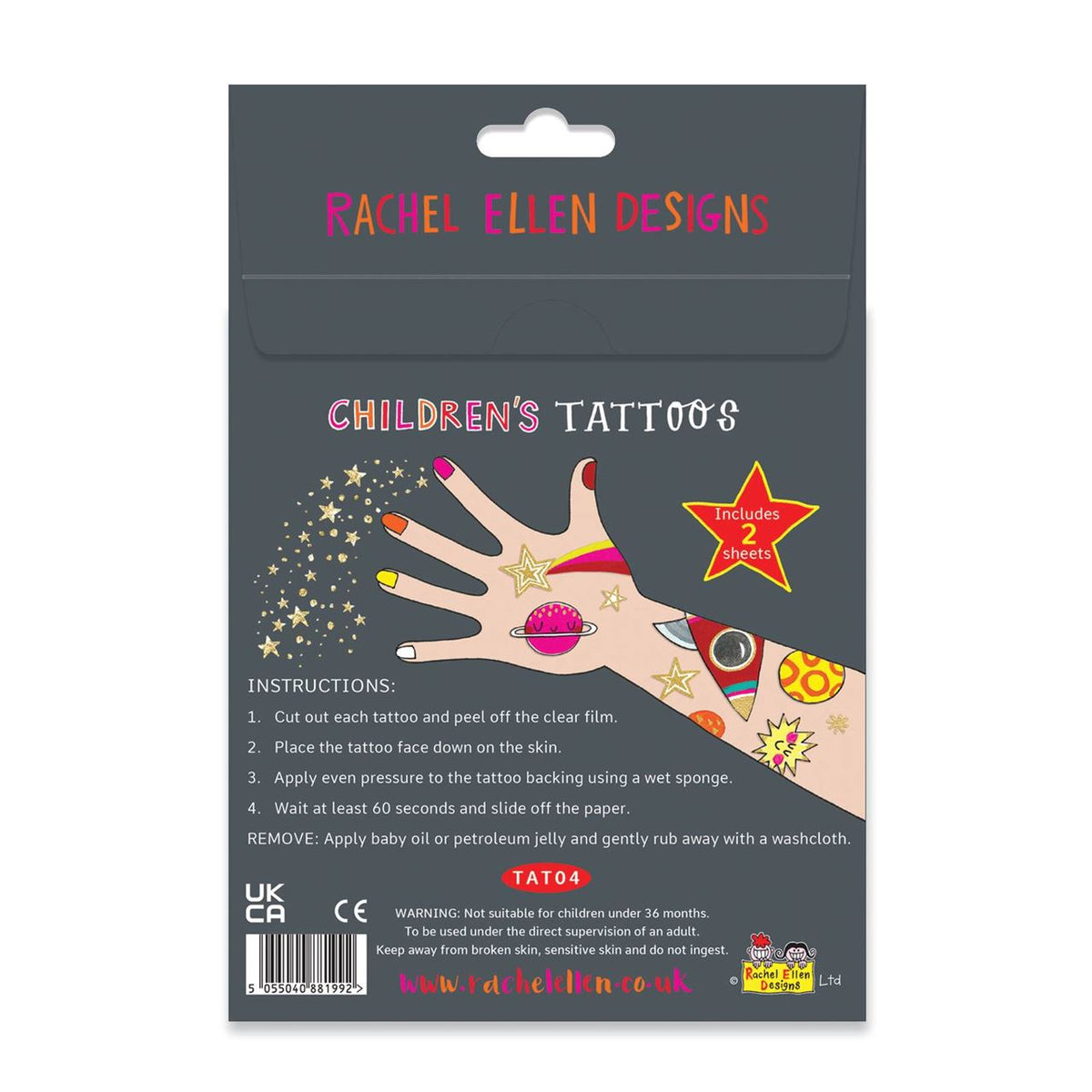 To The Moon Temporary Tattoos