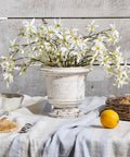 Urn Planter Rustic White Medium