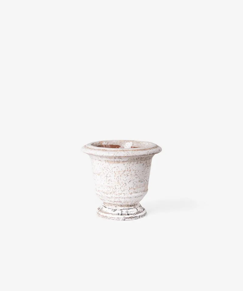 Urn Planter Rustic White Small