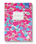 A5 Soft Cover Notebook-Neon Floral Pink & Blue