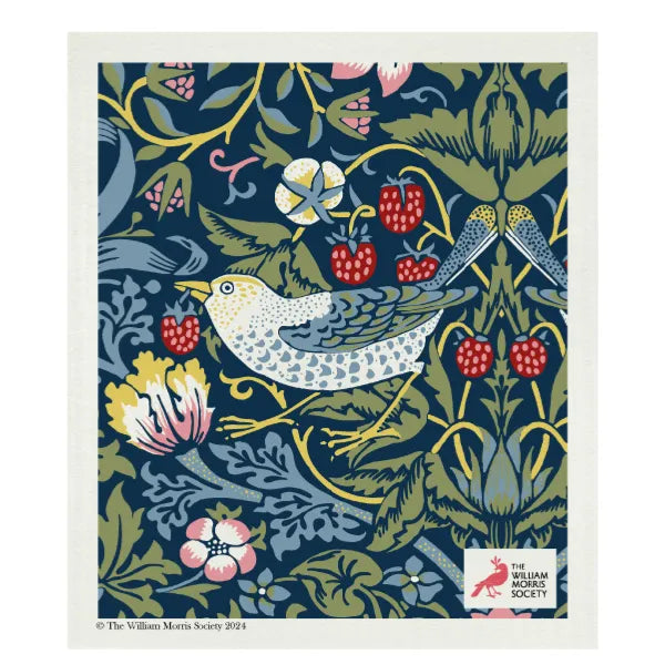 William Morris Swedish Dishcloth - Strawberry Thief