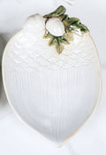 Oask Tree Dish - Milk White/ Moss Green (Small)