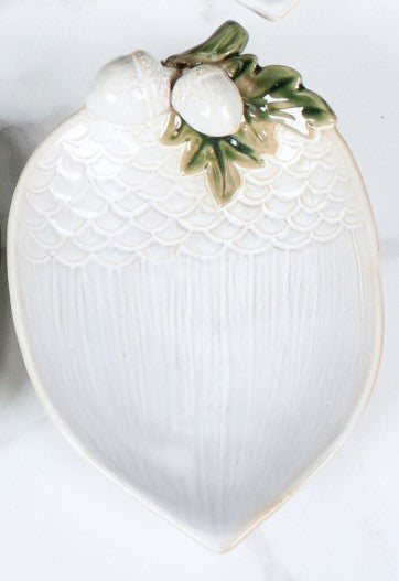 Oask Tree Dish - Milk White/ Moss Green (Small)