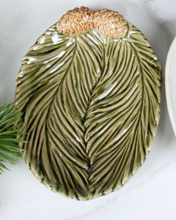 Pine Tree Dish - Moss Green/ Natural (Small)
